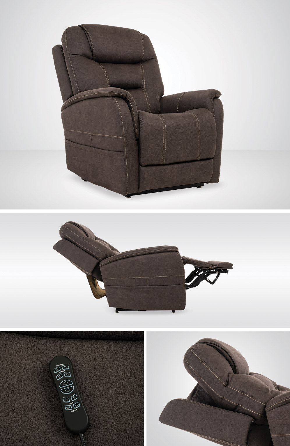 Infi Elite Stonewash Gunmetal Lift Chair MM3730-VSG-H01 - Darseys Furniture & Mattress
