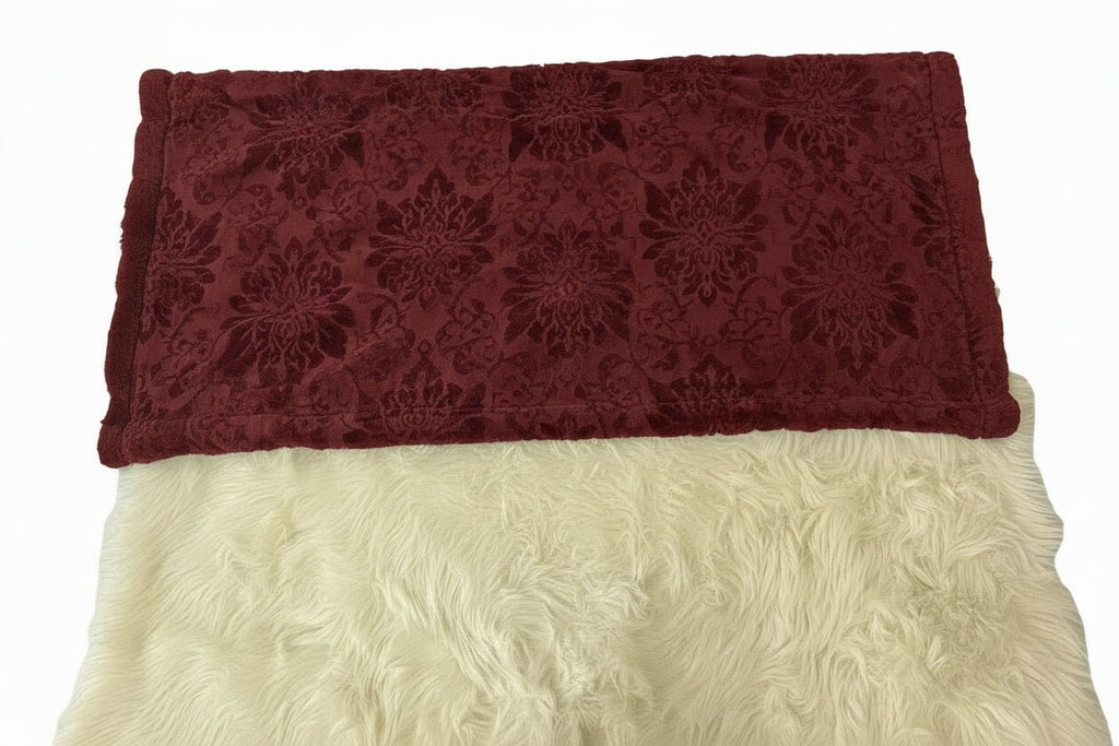 Merlot Hide Ivory Dreamy Fur Highlander Merlot Florence Travel Set 36"x60" - Darseys Furniture & MattressHandmade Heifer