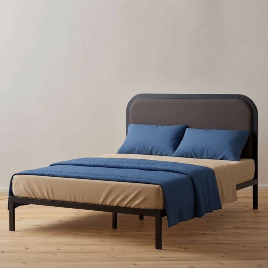 Metal Upholstered Charcoal King Size Bed BS0002MUBKKCH - Darseys Furniture & MattressMalouf Sleep Main image