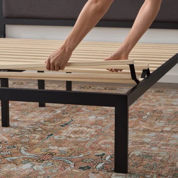 Metal Upholstered Charcoal Queen Size Bed BS0002MUBQQCH - Darseys Furniture & MattressMalouf Sleep