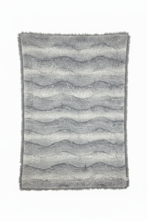 Pillow, Blanket Set 36"x60" Silver Fawn/Alloy Dreamy Fur Tinsel Calf - Darseys Furniture & MattressHandmade Heifer