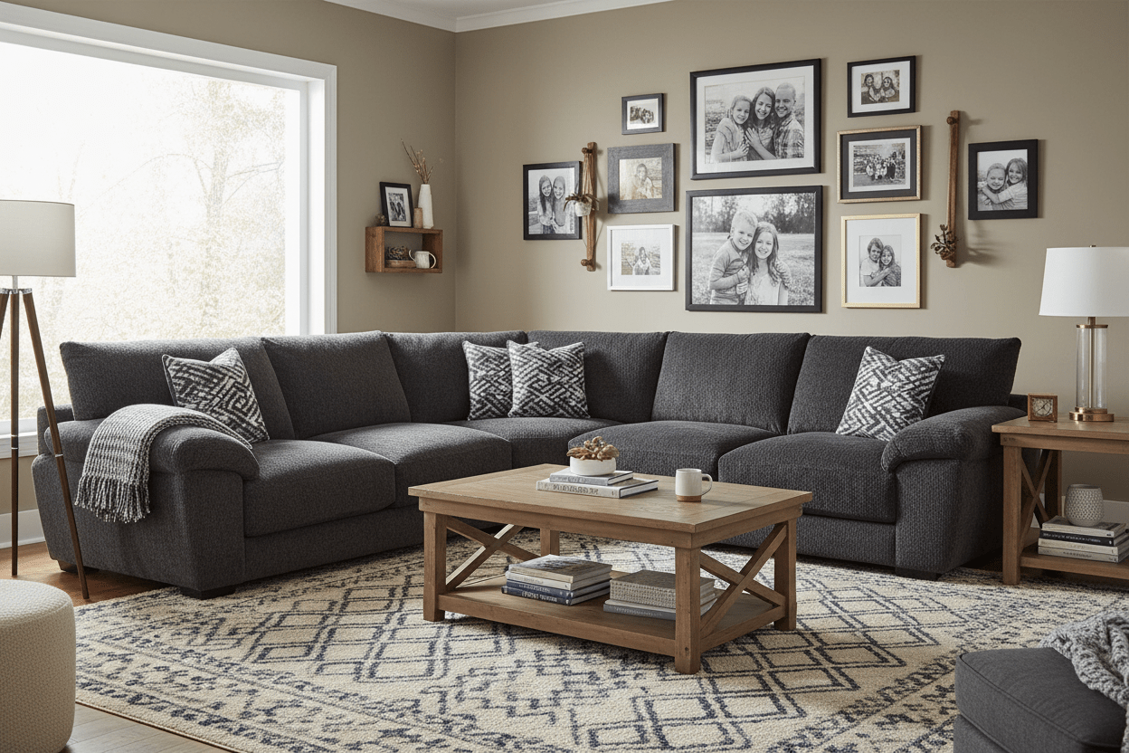Portland Frenzy Graphite Secional 840 - 59 - 60 - 99 - 1505 - 03 - Darseys Furniture & MattressFranklin Furniture Corp. Main image