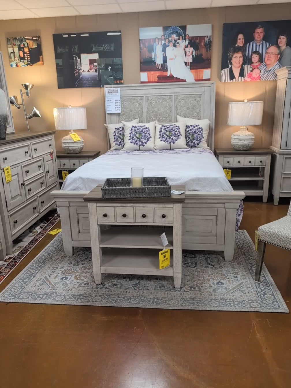 824 Heartland Queen Headboard, footboard, rails, chest and nightstand.  Bundle Main image