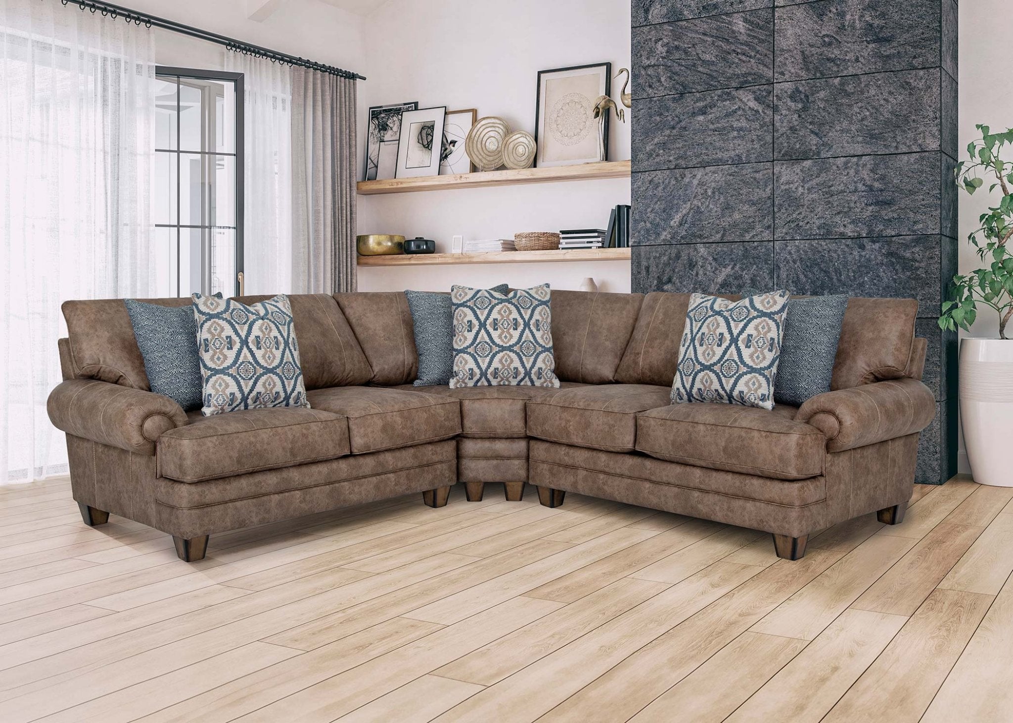 Sicily Chief Hazlenut Sectional 95759/60/99 - 1916 - 18 - Darseys Furniture & MattressFranklin Furniture Corp.