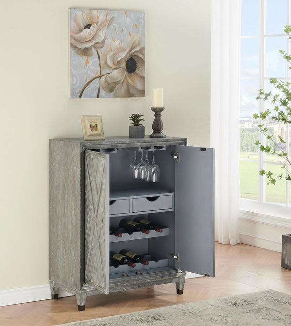 Sterns Grey Wine Rack 66110 - JUL  - Darseys Furniture & MattressCoast to Coast