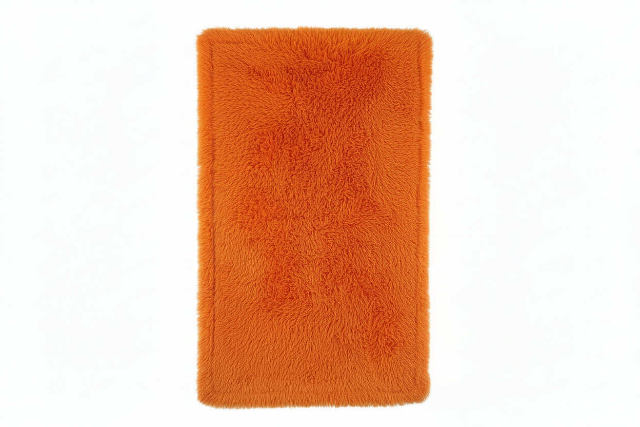 Tangerine Hide Orange Creamy Fur - Lap Size 60"x36" Secondary image