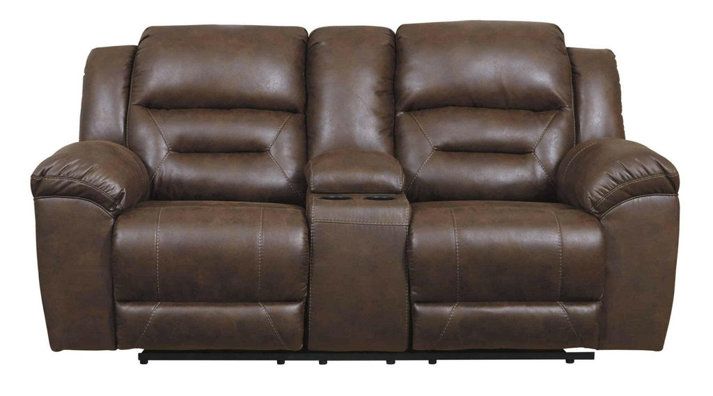 Stoneland Chocolate Reclining Loveseat 3990494.