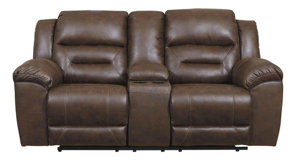 Stoneland Chocolate Reclining Loveseat 3990494.