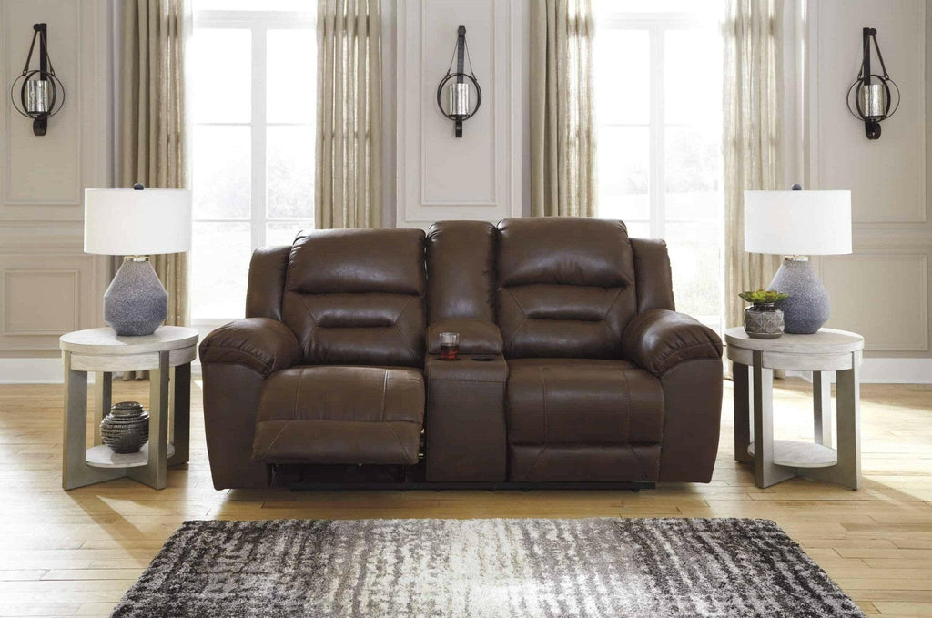 Stoneland Chocolate Reclining Loveseat 3990494.