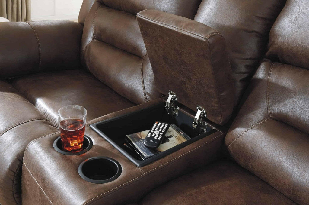 Stoneland Chocolate Reclining Loveseat 3990494.