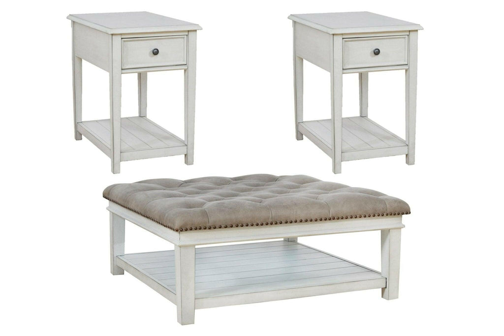 Kanwyn Upholstered Ottoman Table and 2 End Tables T937.