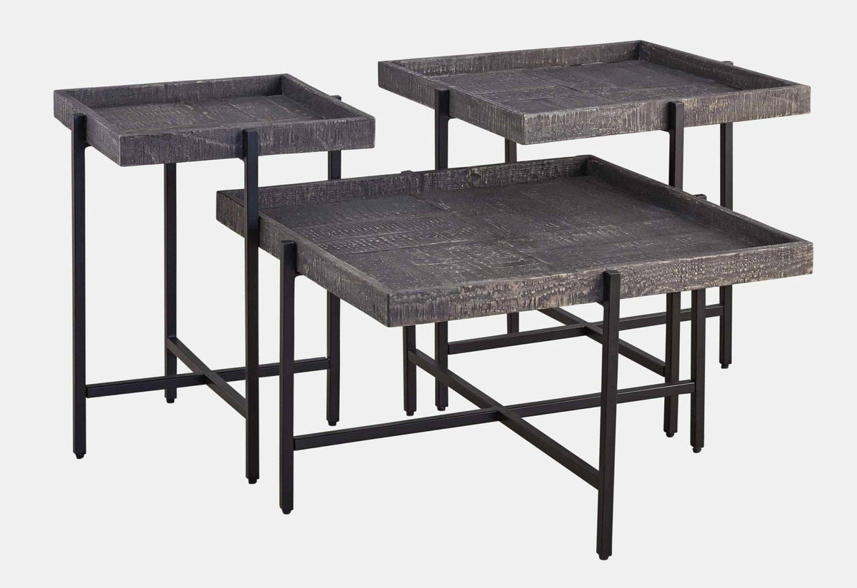 Piperlyn Cocktail table & 2 End Tables T218-13.
