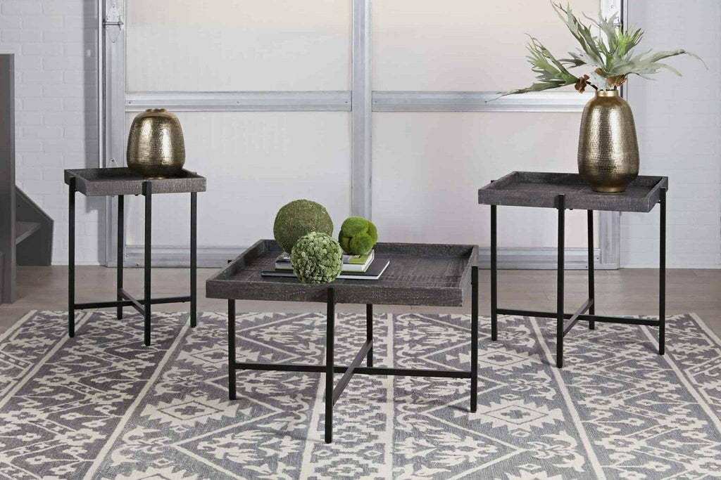 Piperlyn Cocktail table & 2 End Tables T218-13.