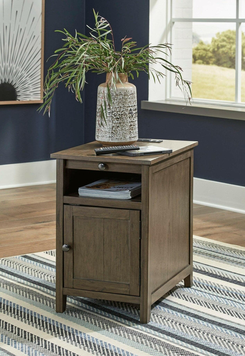 Treytown Gray Chairside End Table T300-217.
