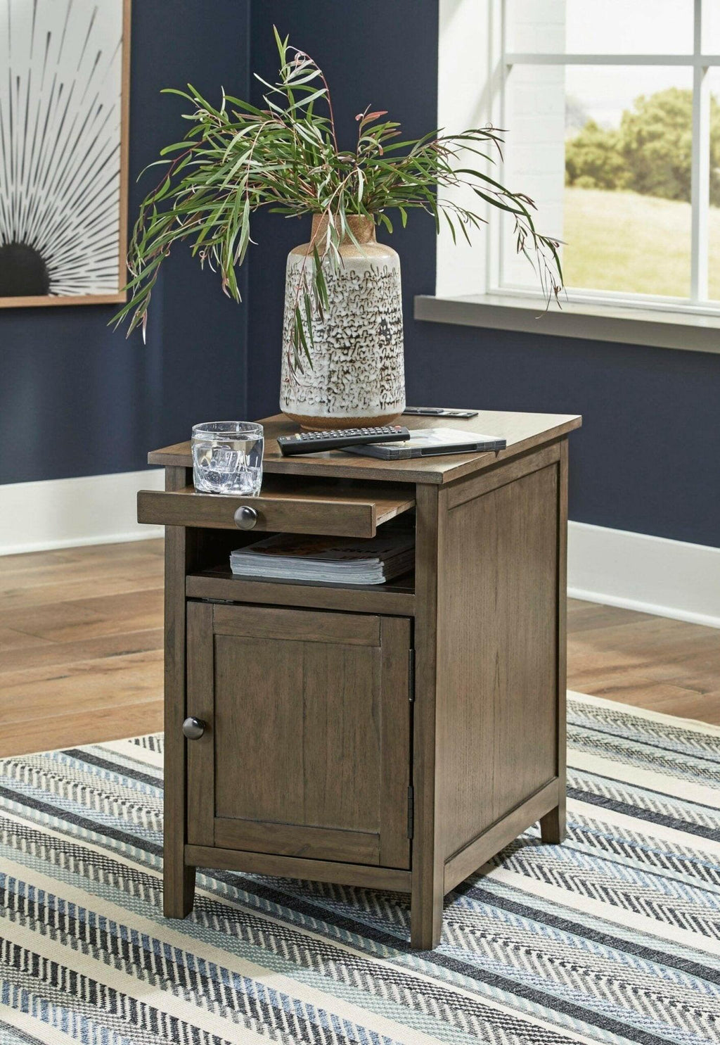 Treytown Gray Chairside End Table T300-217.