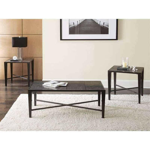 Baxter Bluestone Cocktail Table & 2 End Tables BX3000 - DarseysSteve Silver