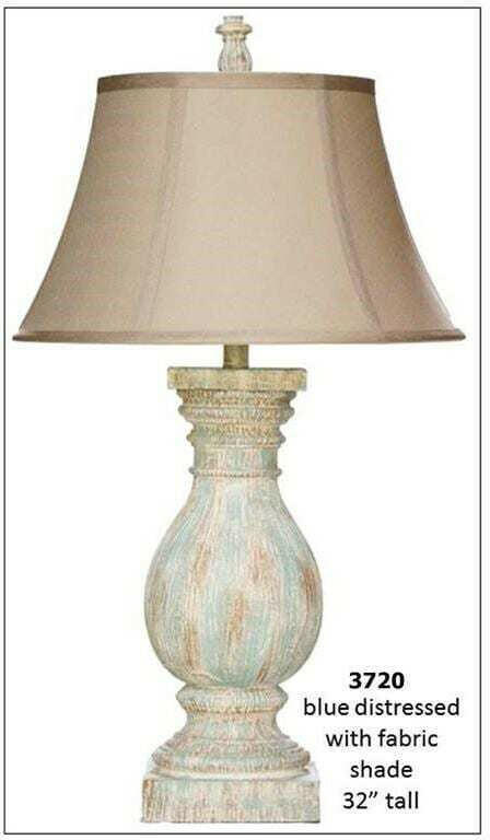 H & H Lamp 3720 Blue Distressed Lamp.