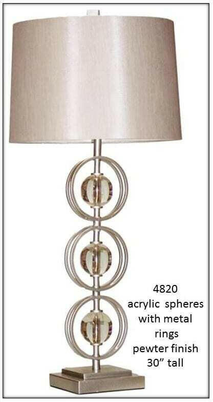 H & H Lamp 4820 Acrylic Spheres with Pewter Metal Rings Lamp - DarseysH&H Lamp