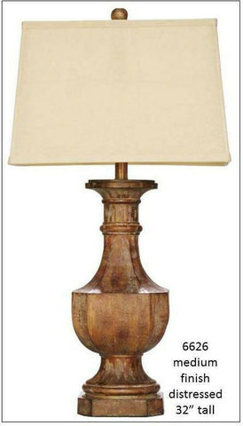 H & H Lamp 6626 Medium Distressed Lamp - DarseysH&H Lamp