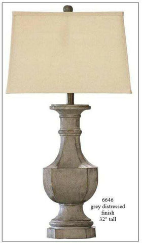 H & H Lamp 6646 Grey Distressed Lamp - DarseysH&H Lamp