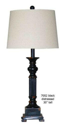 H & H Lamp 7052 Black Distressed Lamp - DarseysH&H Lamp