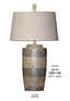H & H Lamp 1370 Grey And Tan Lamp.