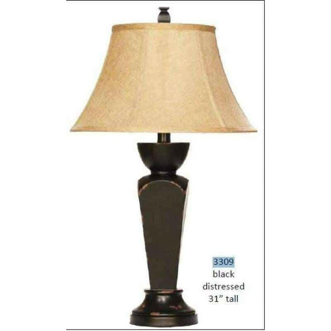 H & H Lamp 3309 Lamp Black Distressed 31 Tall. Hover Image