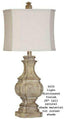 H & H Lamp 5636 Natural Light Distressed Lamp.