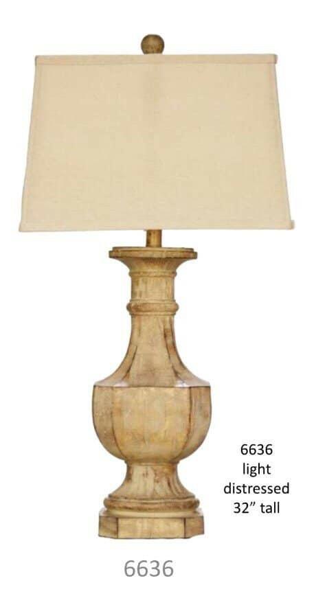 H & H Lamp 6636 Light Distressed Lamp. Hover Image