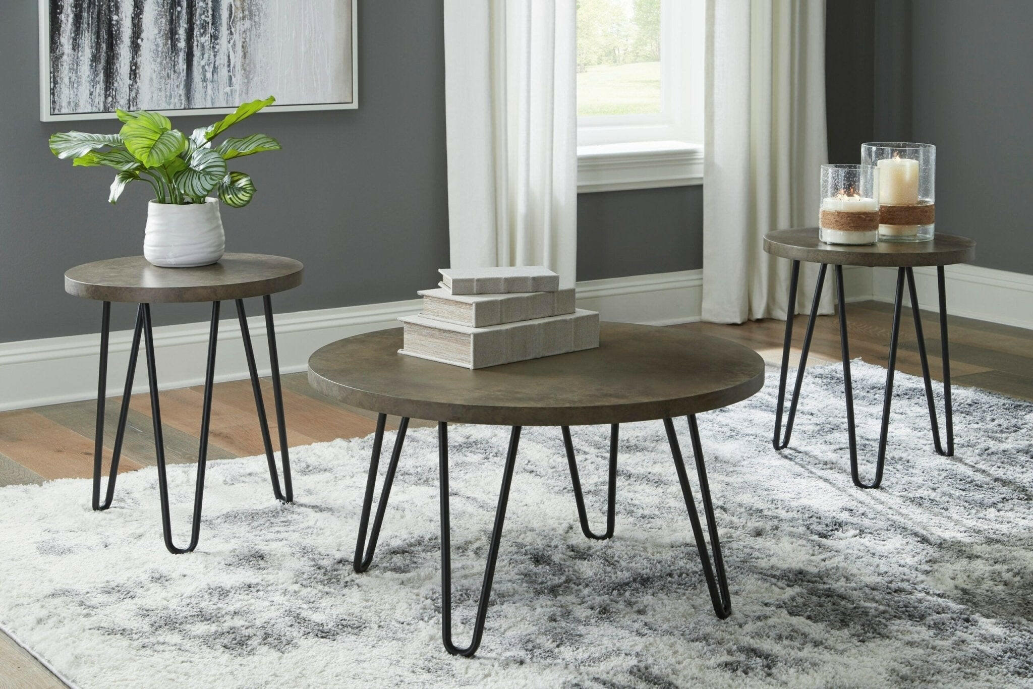 Hadasky Cocktail Table & 2 End Tables T144-13 - DarseysAshley