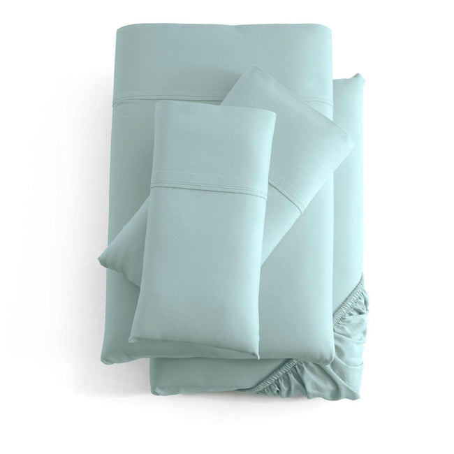 Woven Bamboo Rain Queen Sheet Set. Hover Image
