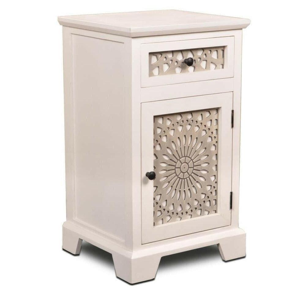 Mandala Chairside End Table H1045-150-WHT.