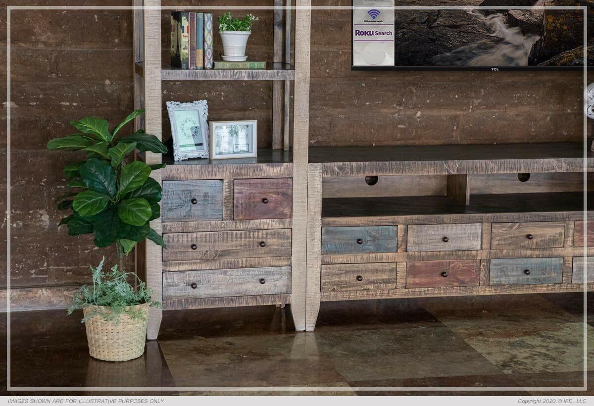 IFD964 Wallunit Antique Mulitcolor Entertainment Center.