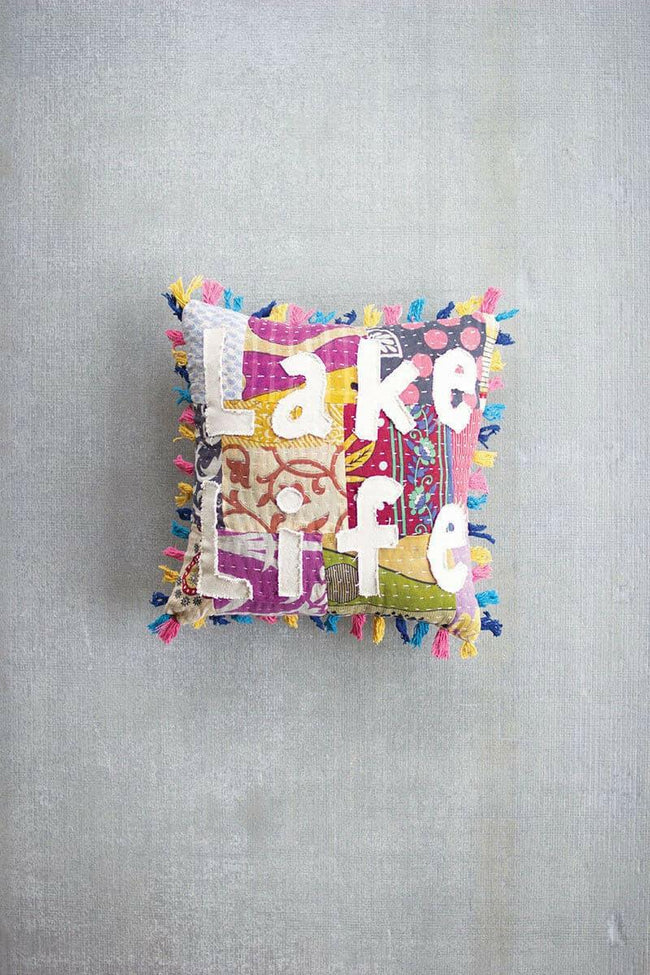 Kantha - Lake Life Pillow NRV2204. Hover Image