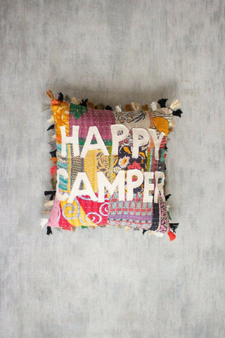 Kantha - Happy Camper Pillow NRV2136 - DarseysKalalou