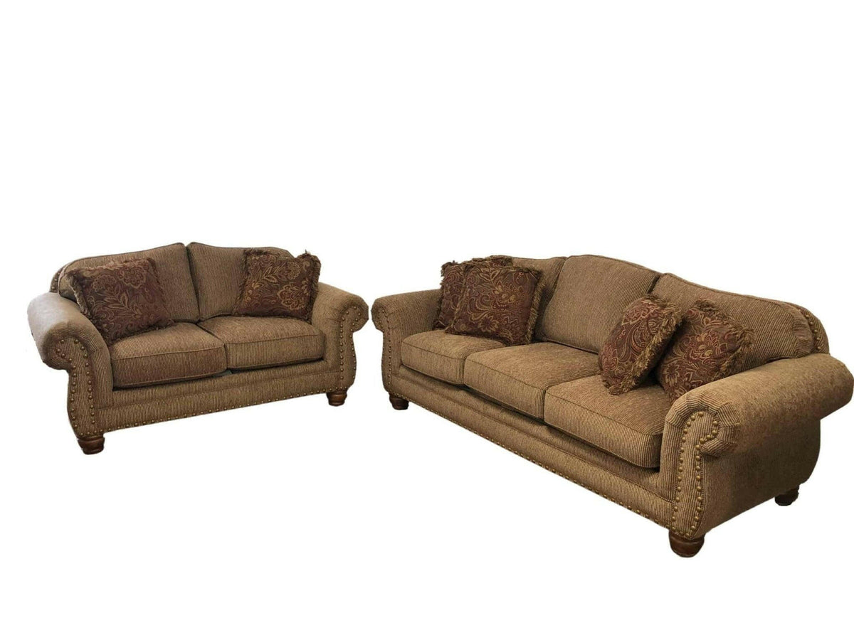 Lonewolf Brass Sofa and Loveseat 3180.