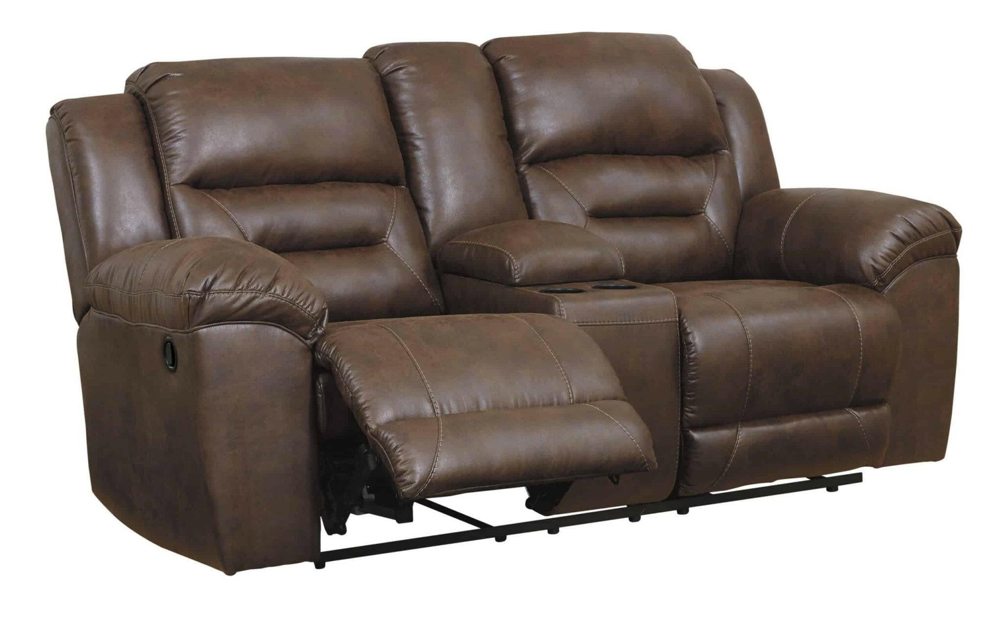 Stoneland Chocolate Reclining Loveseat 3990494 - Darseys Furniture & MattressAshley Main image