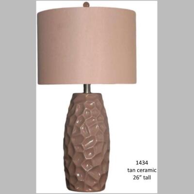 H & H Lamp 1434 Tan Ceramic Lamp