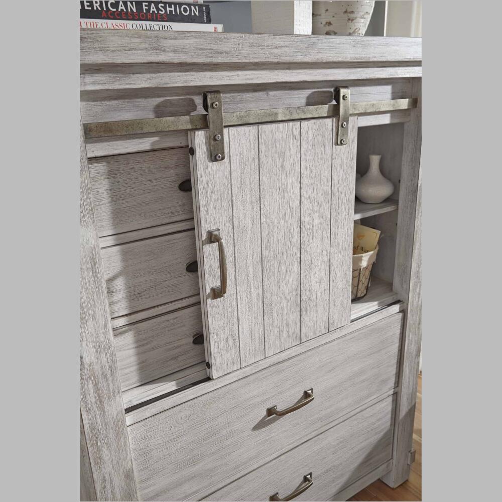 this chest of drawers brings a fresh twist to the modern farmhouse movement. through-tenon styling incorporates a welcome touch of american craftsman.