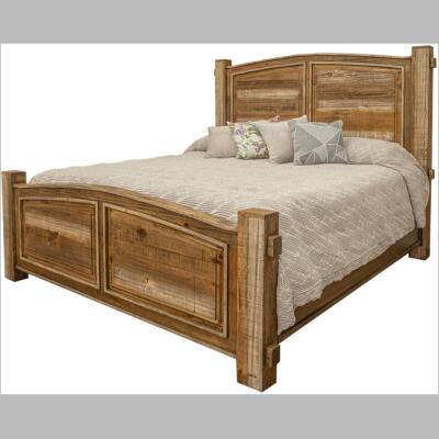 rustic solid wood bed