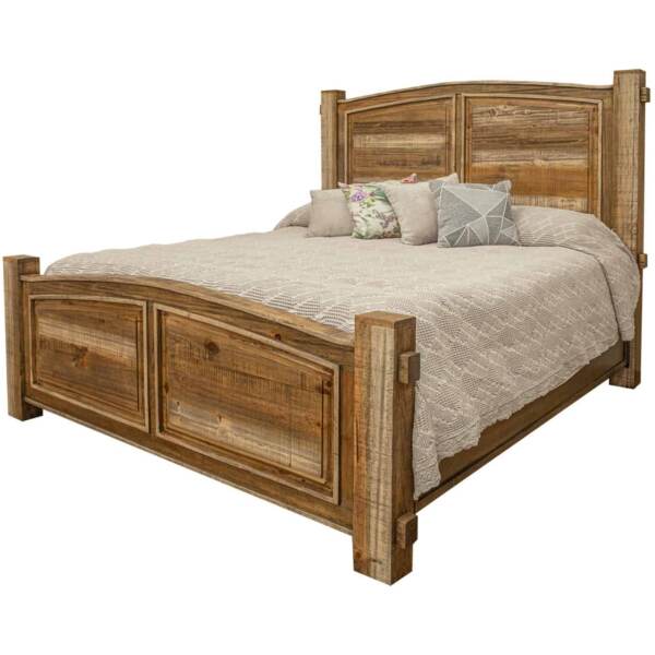 rustic solid wood bed