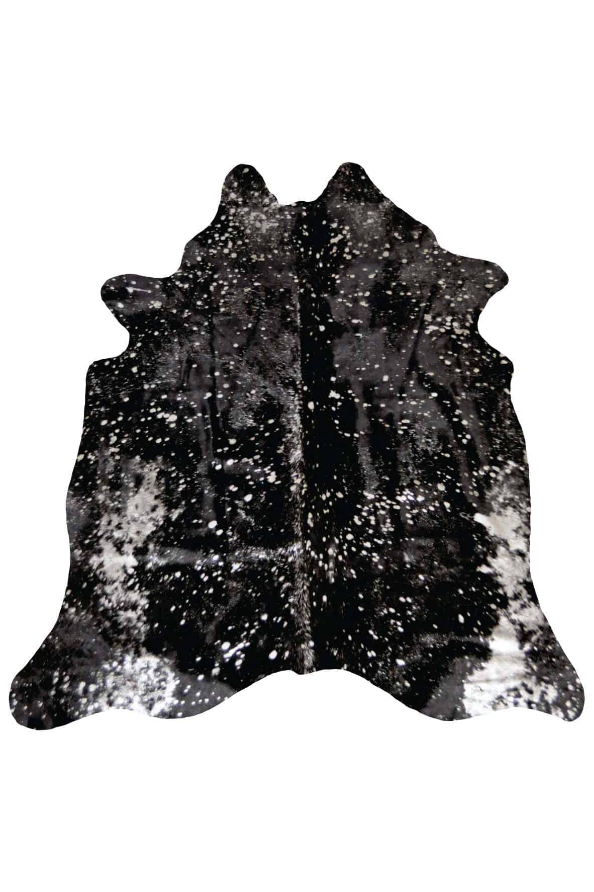 metallic black and silver cowhide