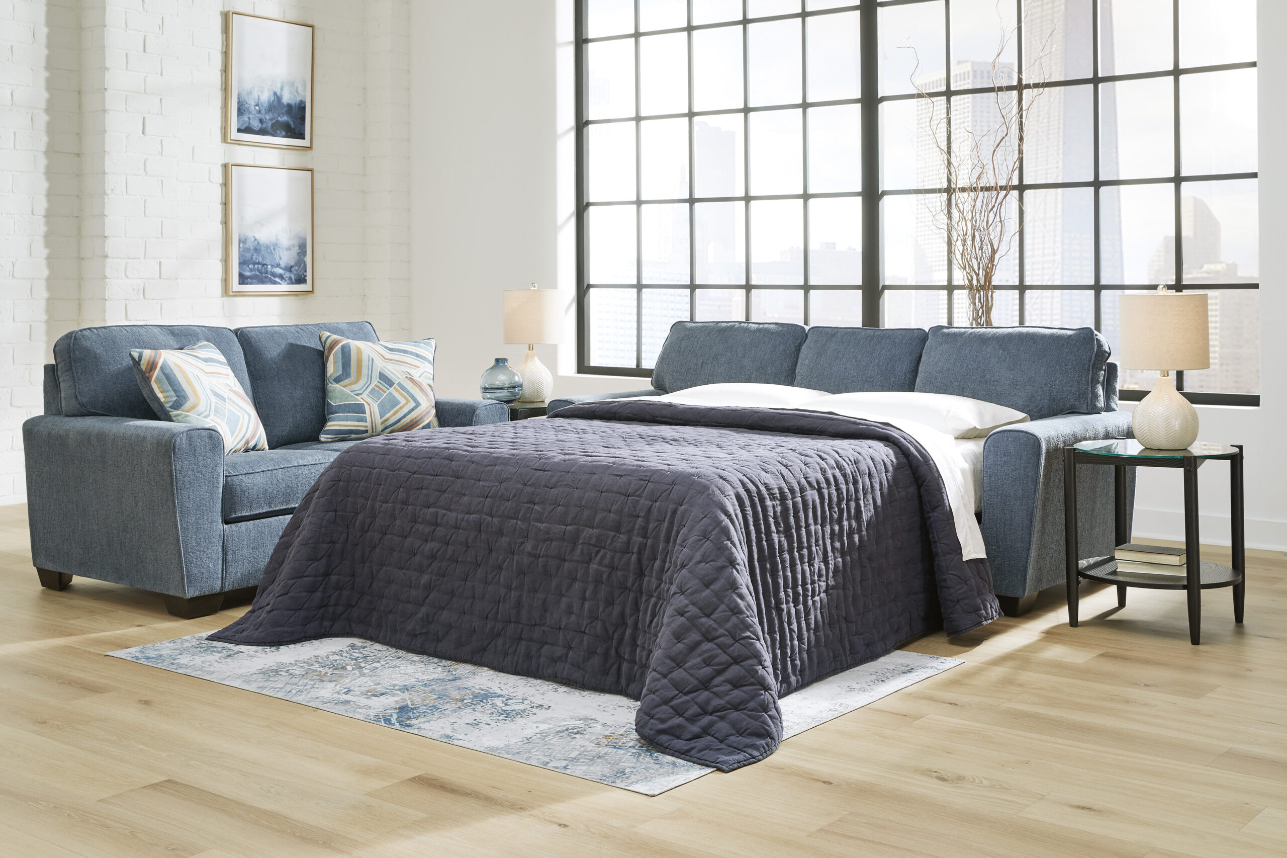 40605-39 Cashton Blue sleeper sofa