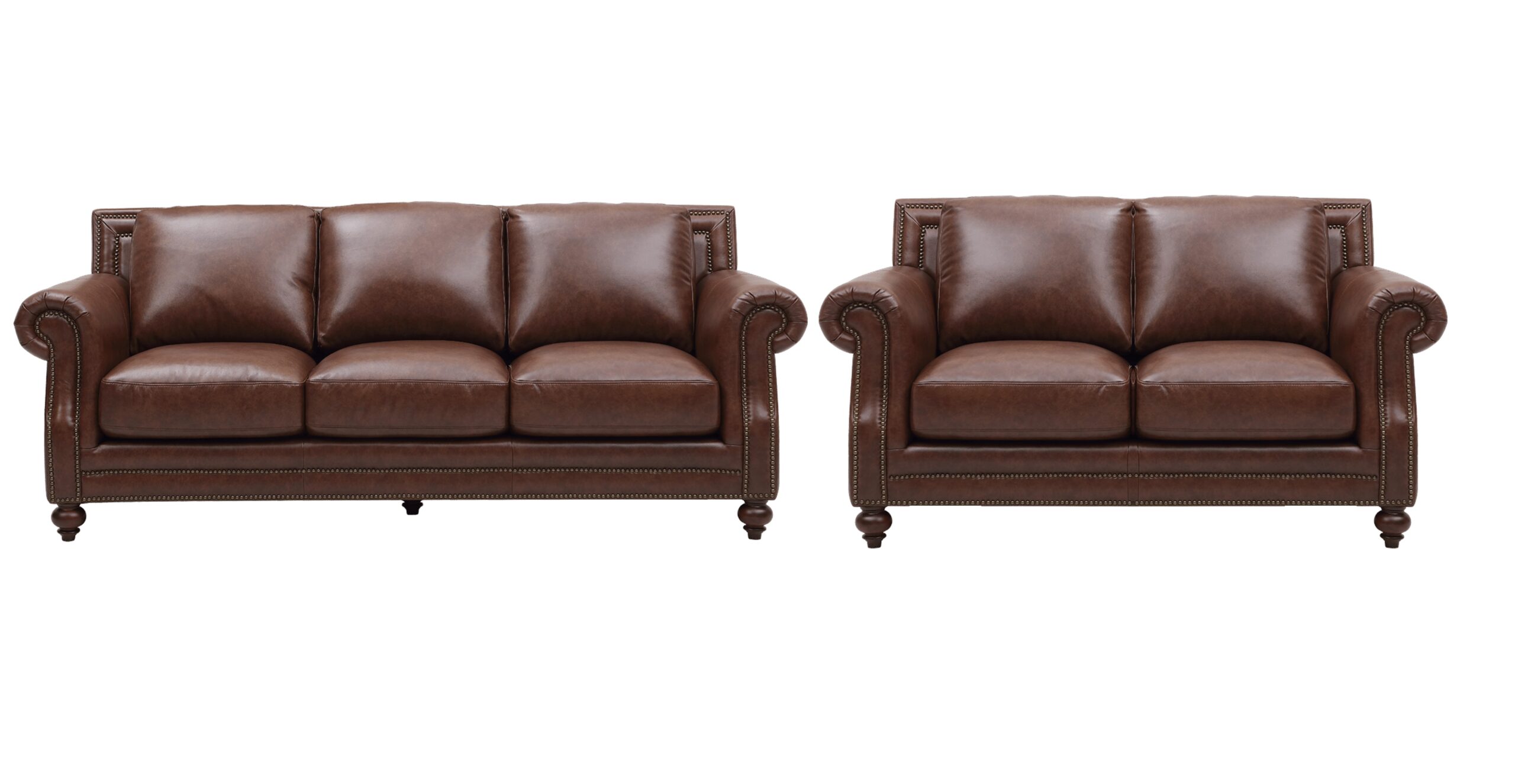 4855 Bayliss leather sofa and loveseat