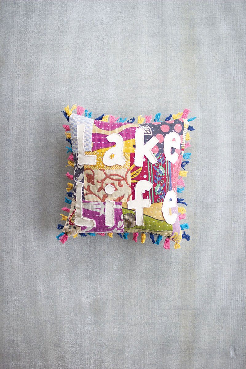 NRV2204-1 lake life kantha pillow