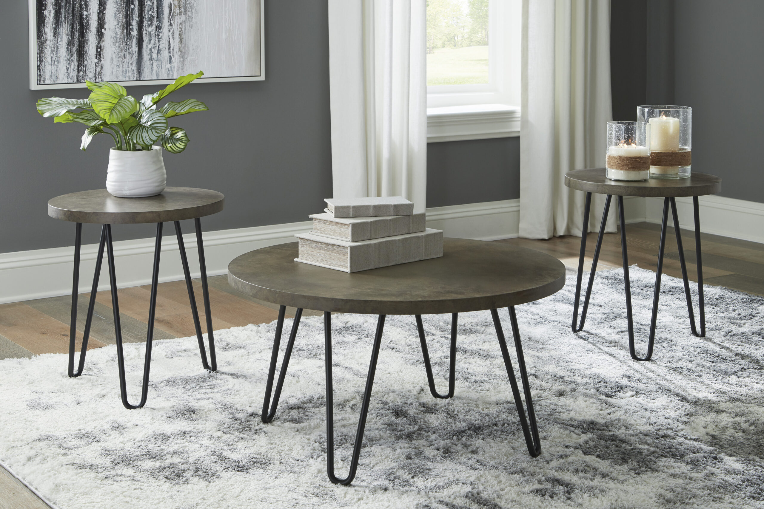 T144-13 Hadasky Cocktail Table & 2 End Tables