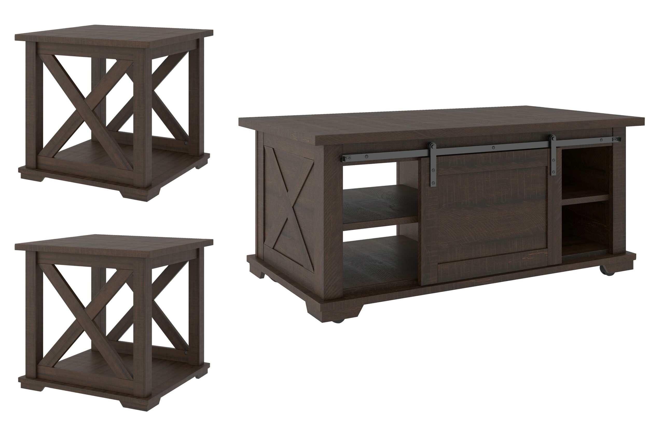 T283 Camiburg coffee table & 2 end tables