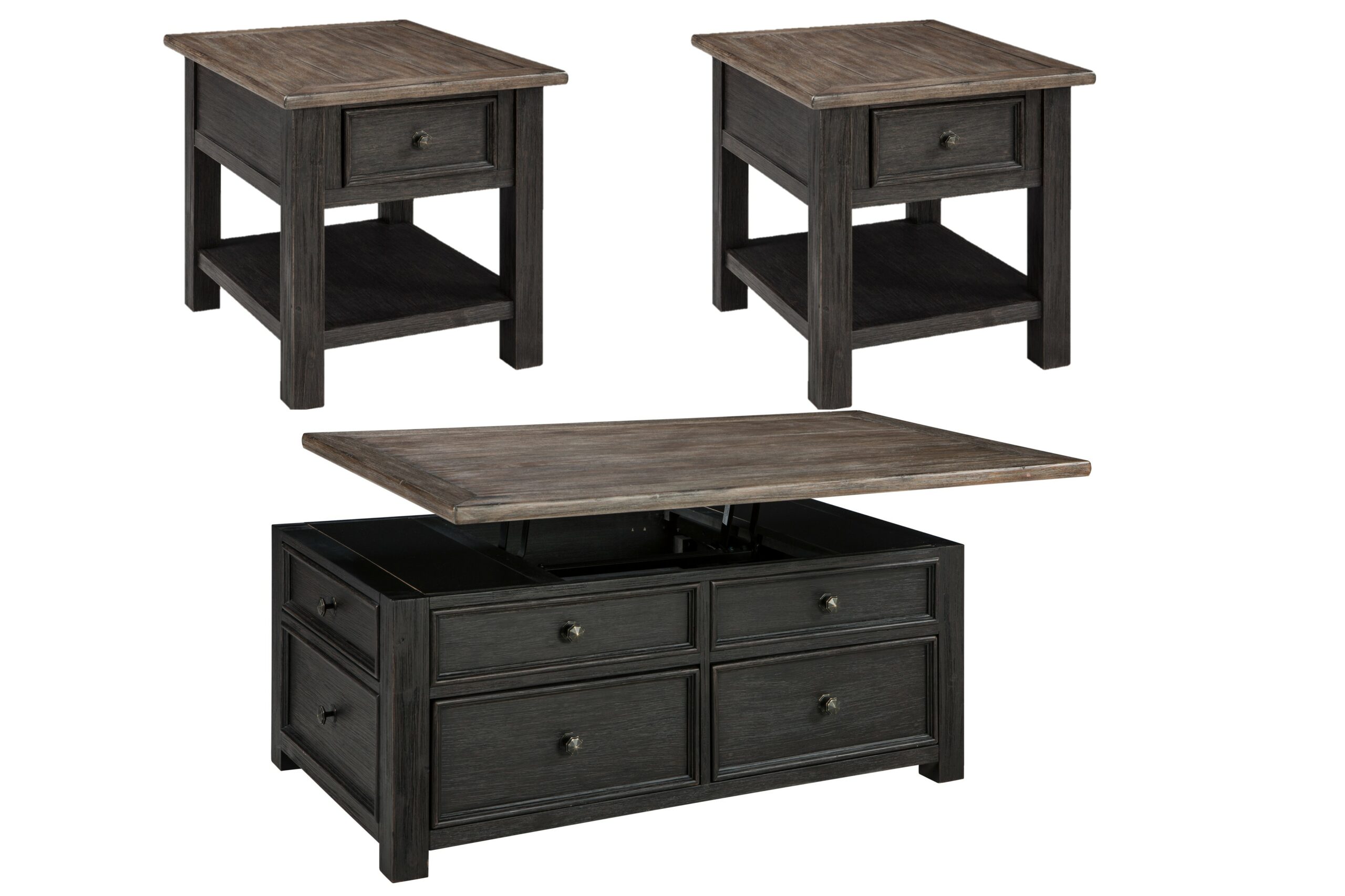 T736 Tyler creek coffee table and 2 end tables