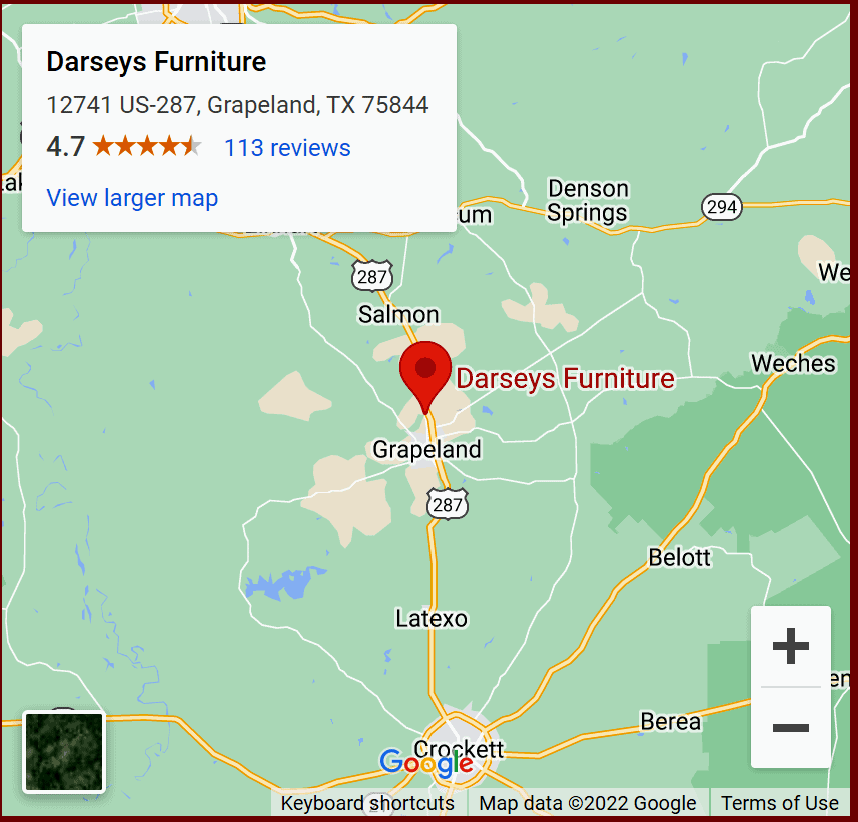 Darseys Furniture and Mattress Grapeland Texas 75844 link to map